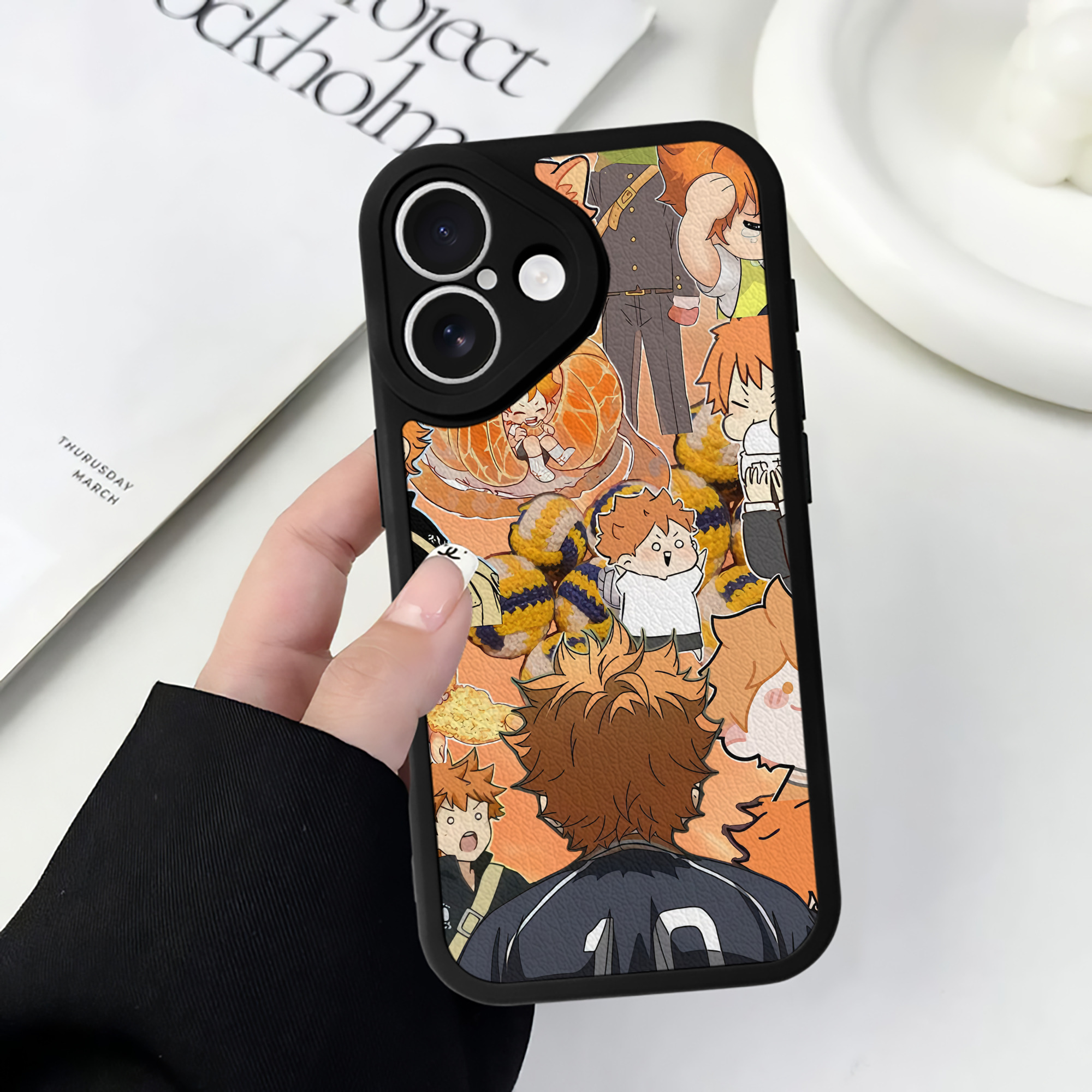 （画像用） ハイキュー!! Haikyu!! 【iPhone 16シリーズ対応】シリコンスマホケース（レザー調） 材質：シリコン